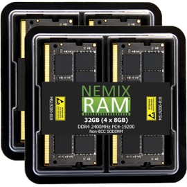 NEMIX RAM 32GB (4X8GB) DDR4 2400MHZ PC4-19200 2Rx8 1.2V 260-PIN Non-ECC Unbuffered SODIMM NAS Memory KIT Compatible with QNAP TVS-673 TVS-873