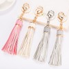 ZOONAI Women Leather Tassels Keychain Car Circle Key Rings Gift