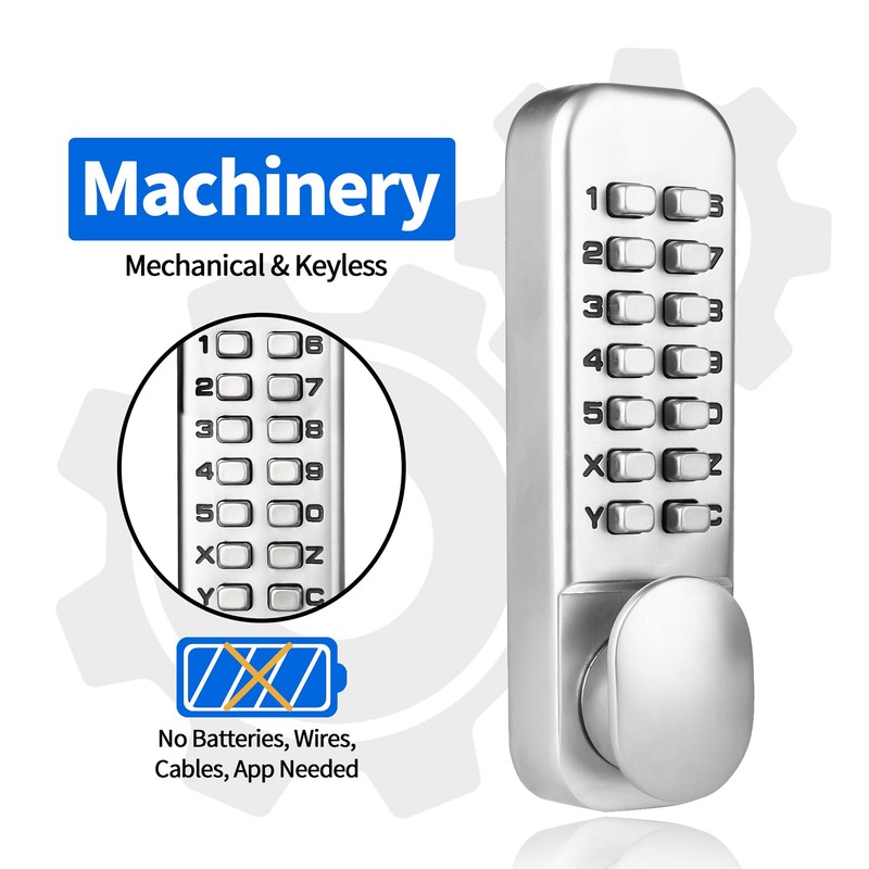 MUTEX Combination Door Lock MX250 Mechanical Keyless Surface Mount Deadbolt