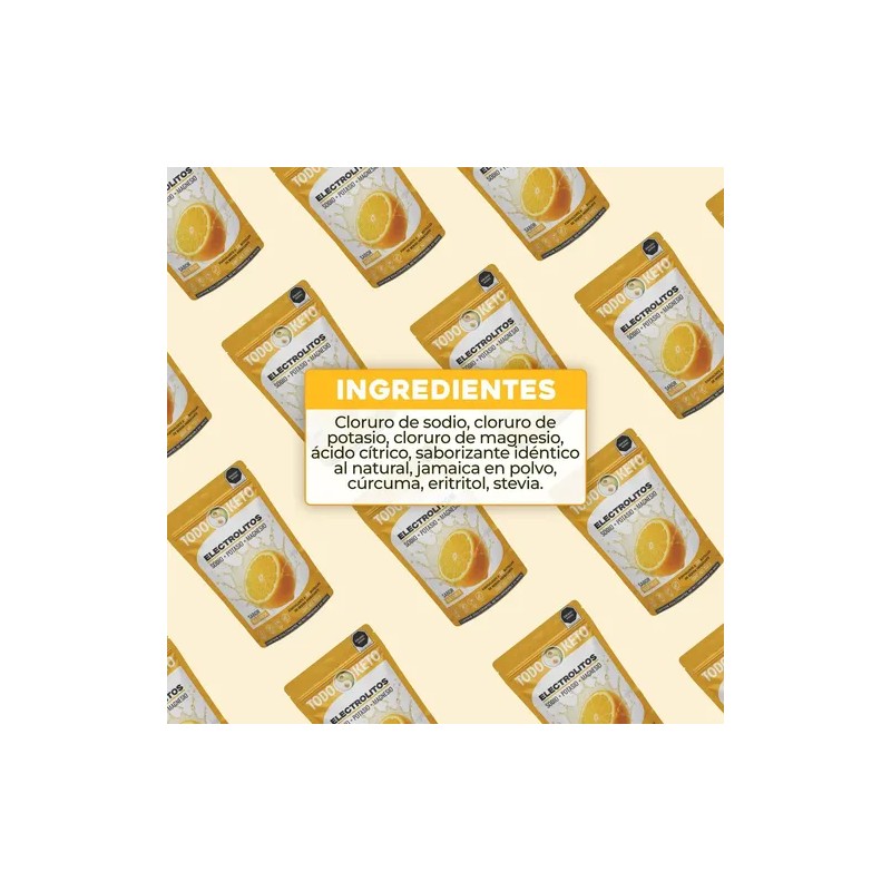 Todo Keto Electrolitos Con Stevia Sabor Naranja Sin Azúcar