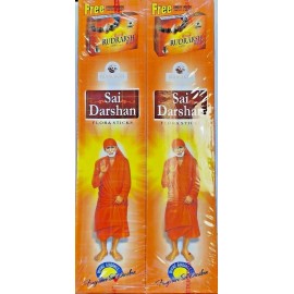 Sai Darshan Sri Sai Darshan Flora Incense Sticks 100g X 2  + free Incense cones pack inside