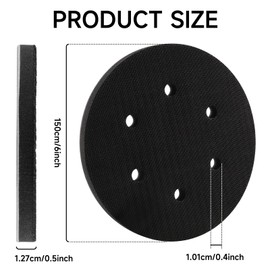 STEBRUAM Pack of 2 6 Inch Soft Sponge Interface Pad Sanding Pad 6 Holes for 150 mm Sander Replacement Cushion Pad Impact Resistant Noise Reduction Protection Polisher