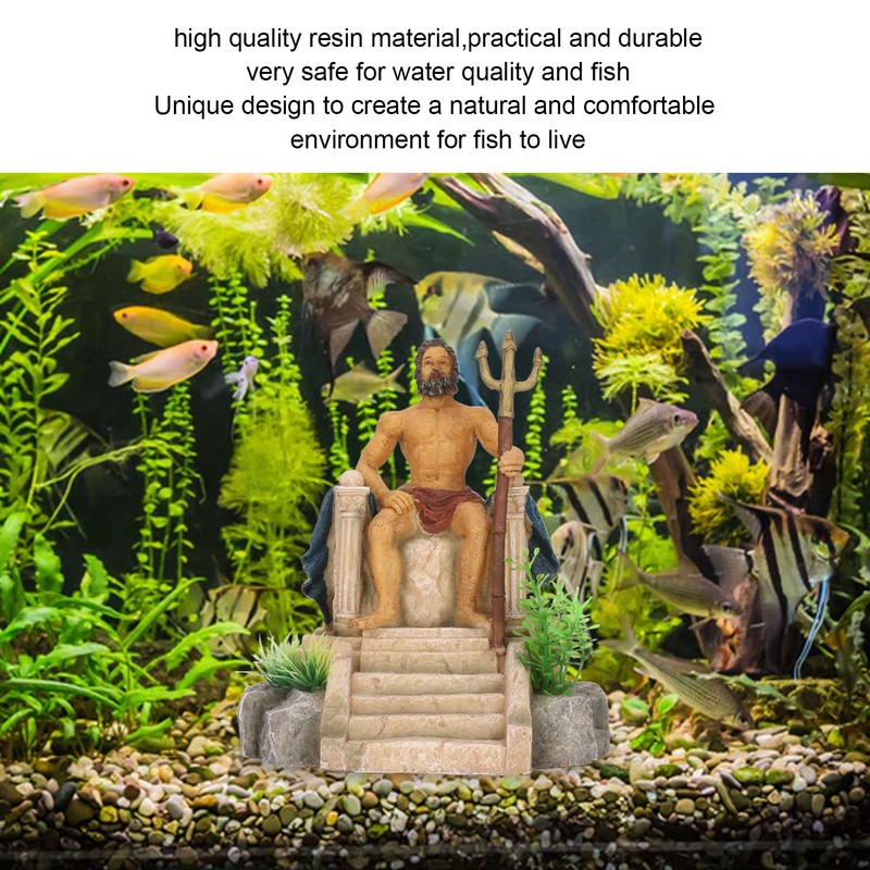 Simulation King Statue Aquarium Decoration Resin Safe Fish Tank Decoration