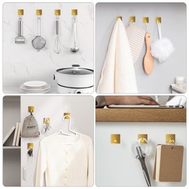 VIS'V - Ganchos adhesivos para toallas, autoadhesivos, impermeables, para ducha, para colgar en la pared, de acero inoxidable, para baño, cocina, ganchos adhesivos para toallas, batas, etc