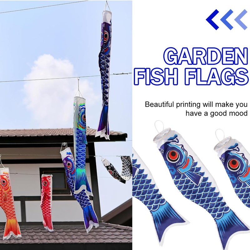 1 Pack Koi Fish Swing Windmill Design 3D Japanese Carp