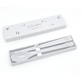 OSK CT-27 Cutlery Set, Panda Pull Lid Combination, Chopsticks, 7.1 inches (18 cm), Spoon, Made in Japan, Dishwasher Safe, Antibacterial, Cute, Stylish, Unisex, Adults, Children, Students