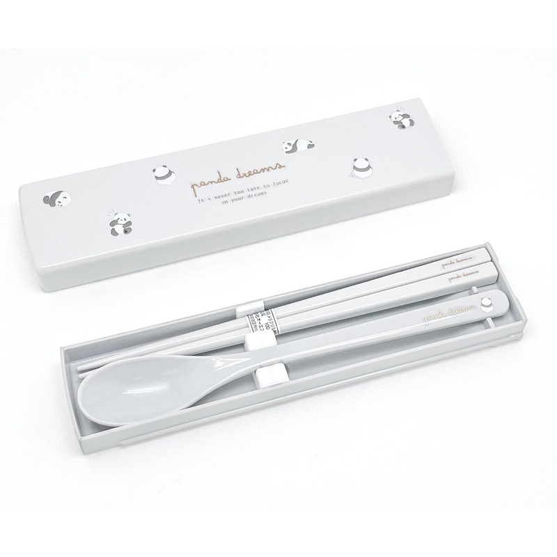 OSK CT-27 Cutlery Set, Panda Pull Lid Combination, Chopsticks, 7.1