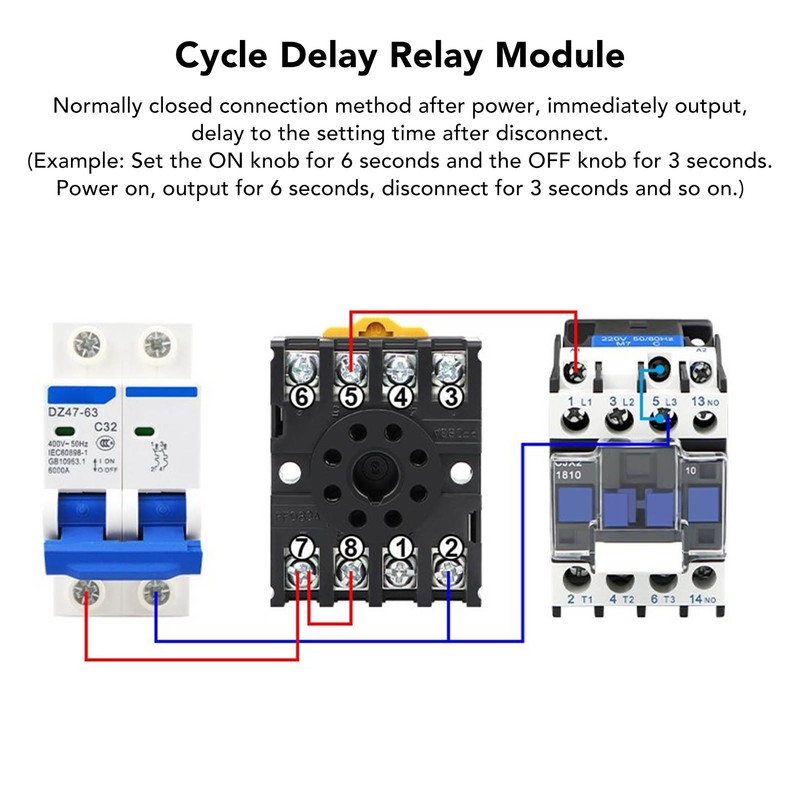 BERM Cycle Delay Relay Module Anti Interference Low Power Consumption