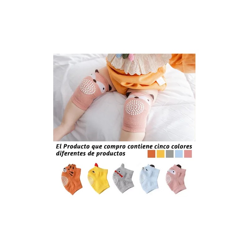 Set 5 Pares De Rodilleras Bebe Gatear Antiderrape