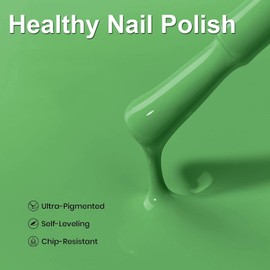 NovaCharm Fresh Green Fingernail Polish - Sage Green Nail Polish - Chip Resistant Long Lasting Nail Art Varnish - Air Dry Nail Lacquer Nail Art Polish for Women Manicure DIY - No Need UV/LED Lamp