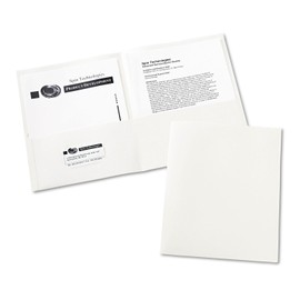 Two-Pocket Folder, 40-Sheet Capacity, 11 x 8.5, White, 25/Box