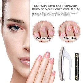 Best Washable Nano Glass Nail File with Case and Chamois Buffer for Nail Wax Cream beUakso Premium Upgrade Nail Buffer and Shine Kit For Natural and A