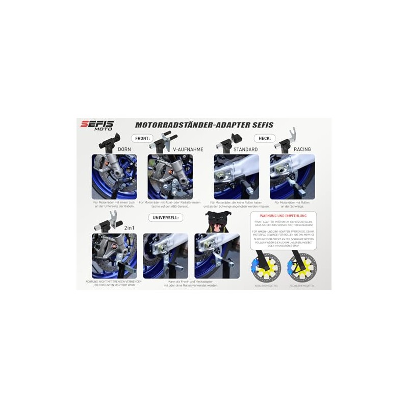 Wheel Stand Adapter Set D18, M20 and M20U Front and