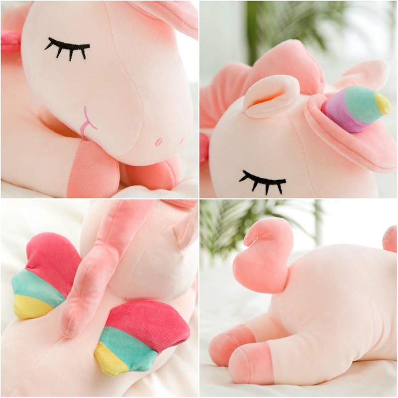 hitoshe Unicorn Stuffed Animal, Soft Unicorn Plush Hugging Pillow Toy