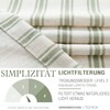 TOPICK Linen Striped Panel Curtain, Semi-Transparent Bistro Curtain, Sheer Curtain,