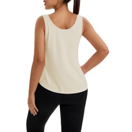 Bestisun Backless Athletic Active Crop Tank Tops Sleeveless Exercise Gym Shirts Women Dance Pilates Clothing Light Apricot M