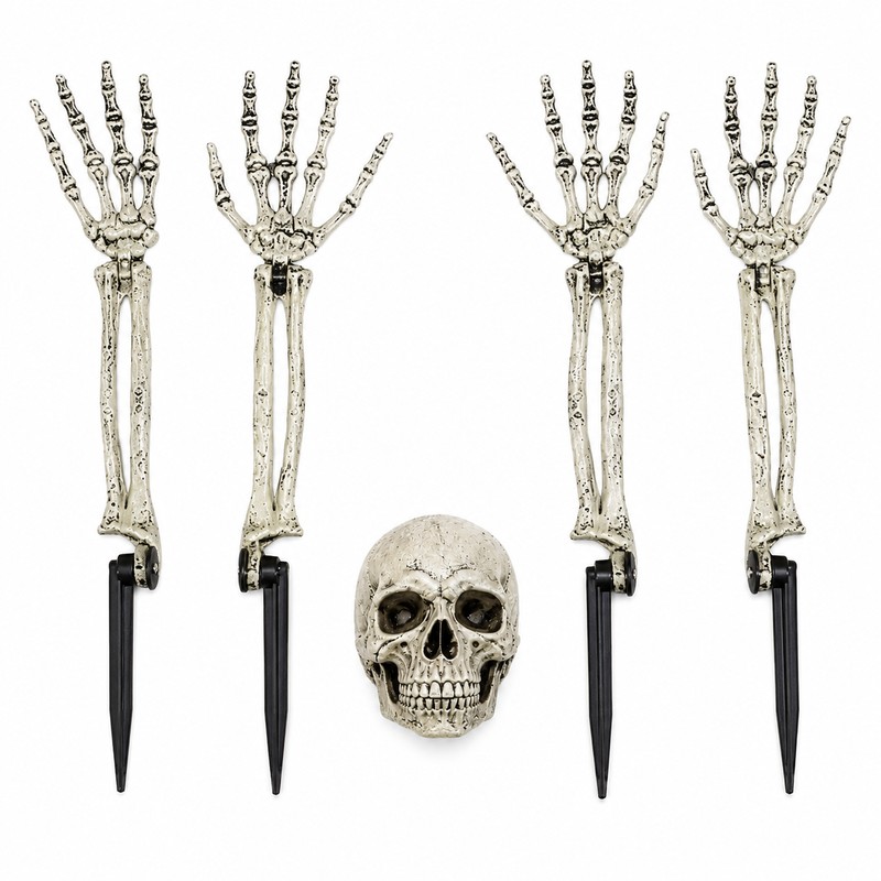 Halloween Skeleton Yard Decoration – 5-Piece Skull & Bone Ground