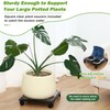 2 Packs 12" Metal Square Plant Caddy with Wheels Large