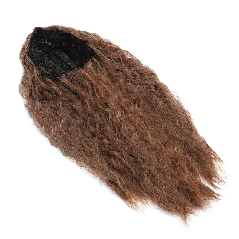 Light Brown Wave Wig Adjustable Charming Breathable Comfortable Fluffy Heat