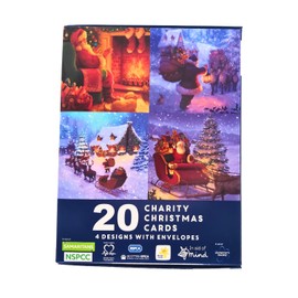 Box of 20 Assorted Festive Santa Multiple Charity Christmas Cards in 4 Designs 557112