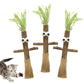 DecorDwell Cat Chew Toy, Catnip Sticks, Pack of 3 Chew Sticks for Cats with Bell, Matatabi Cat Toy for Dental Care, Against Bad Breath Odor, Interactive Toy