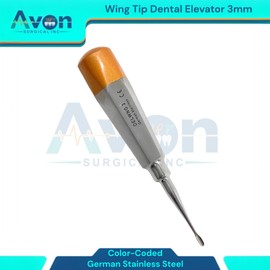 Dental Tooth Extraction Elevator Pick, Straight Precision Wing Tip, Color-Coded Hollow Handle - Autoclave-Safe German Stainless Steel Veterinary Tools (3mm Wing Tip (1PC))