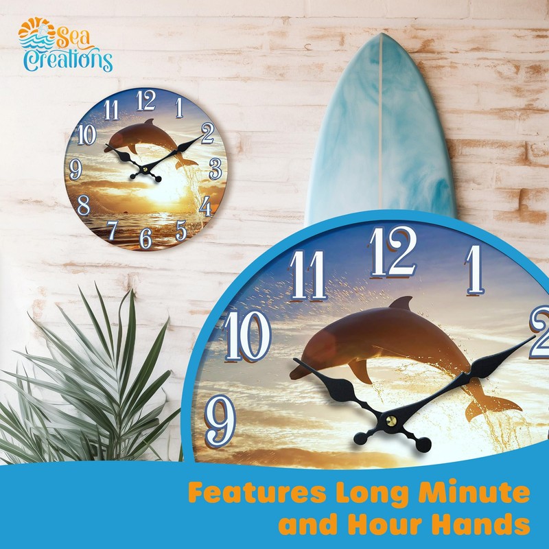 Sea Creations Glass Wall Clock - Coastal, Nautical, and Beach