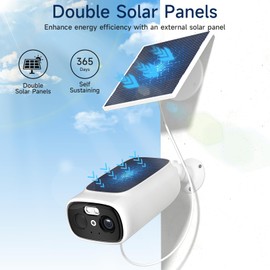 Solar Security Cameras Wireless Outdoor，2K Wireless Camera for Home Security, PIR/AI Motion Detection, IP66 Waterproof, Color Night Vision, 2-Way Audio, Cloud/SD Storage,2.4GHz/5G Dual-Band WiFi