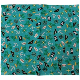 Unbranded Nautical Pirate Hat Flag Compose Rosa Blue 22"x22" 100% Cotton Bandanna