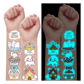 Leesgel Easter Tattoos for Kids, 600 Styles Temporary Tattoos - Easter Eggs/Basket/Chicks Tattoo Stickers for Easter Decorations, Easter Party Bag Fillers for Easter Egg Hunt Games Activities
