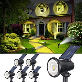 Solar Powered Spotlights Outdoor Waterproof Sunset Spot LED Lights Ultra Bright for Tree, Flag, Lawn, Statue, Pool, Garden, House, Wall, Yard, Path Outdoor Landscape Uplighting 6 Pack Warm White
