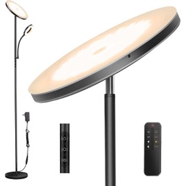 Floor Lamps for Living Room Bedroom, 42W/4300LM Super Bright LED Floor Lamp with Remote and Touch Control, Stepless Dimmable, 69" Tall Standing Lamp with Gooseneck Reading Light for Hotel Office