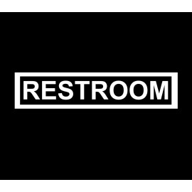 CrownVinyl.com RESTROOM Sign Vinyl Decal Sticker - Door Window Wall - Inside or Outside  - White
