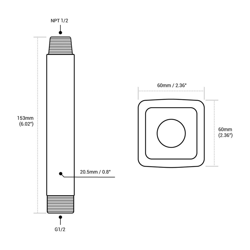 TRUSTMI Shower Arm with Flange Ceiling Mounted 6 Inch Rainfall
