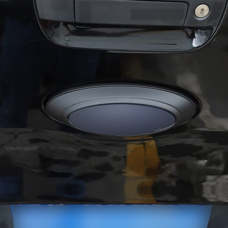DIYUCAR ABS Plastic Matte Black Car Rear Badge Ring Logo