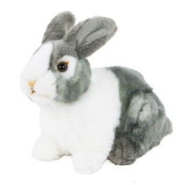 Teddys Rothenburg by Uni-Toys Cuddly Toy Rabbit Sitting Grey / White 20 cm Plush Rabbit Stuffed Toy Plush Toy Baby Children