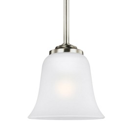 Generation Lighting 6139001EN3-962 Emmons One - Light Mini-Pendant Hanging Modern Fixture, Brushed Nickel