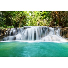 Aquarium Backdrop Rain Forest Waterfall Terrarium Background Rainforest Nature Landscape Jungle Plants Aquarium Background Reptile Habitat Wallpaper Backdrop Vinyl 48x18in