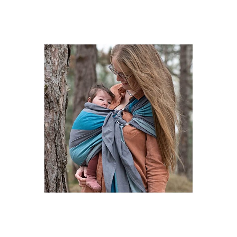 Hoppediz Ring-Sling Baby Sling from Birth, 100% Cotton Tested for