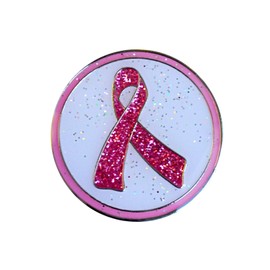 Navika Sparkled Pink Ribbon Golf Ball Marker & Clip