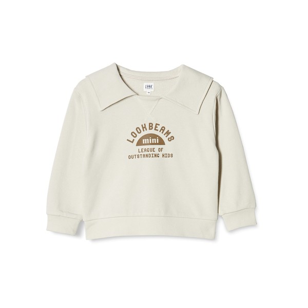 Look By Beams Mini Girls' Sweatshirt, Pullover, Sailor Color, Off-White, Size 100