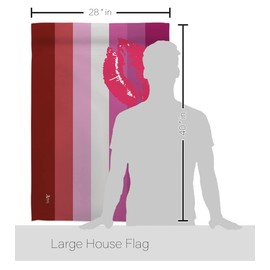 Americana Home & Garden HS148014-BO Lipstick lesbian Inspirational Support Decorative Vertical, House Flag Set 28"x 40" w/Flagpole, Multi-Color