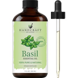 Handcraft Blends Basil Essential Oil – 1 Fl Oz – 100% Pure and Natural – Premium Grade Essential Oil for Diffuser and Aromatherapy, Skin, Massage, Candle and Soap Making Fragrance