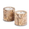 Set of 2 Fossilstone Marble Tea Light Holders – 2"
