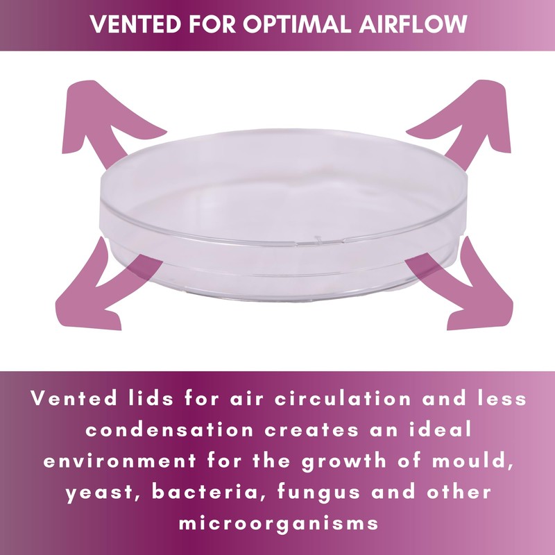 Labsales Clear Sterile Plastic Petri Dishes Uncoated with Vent and