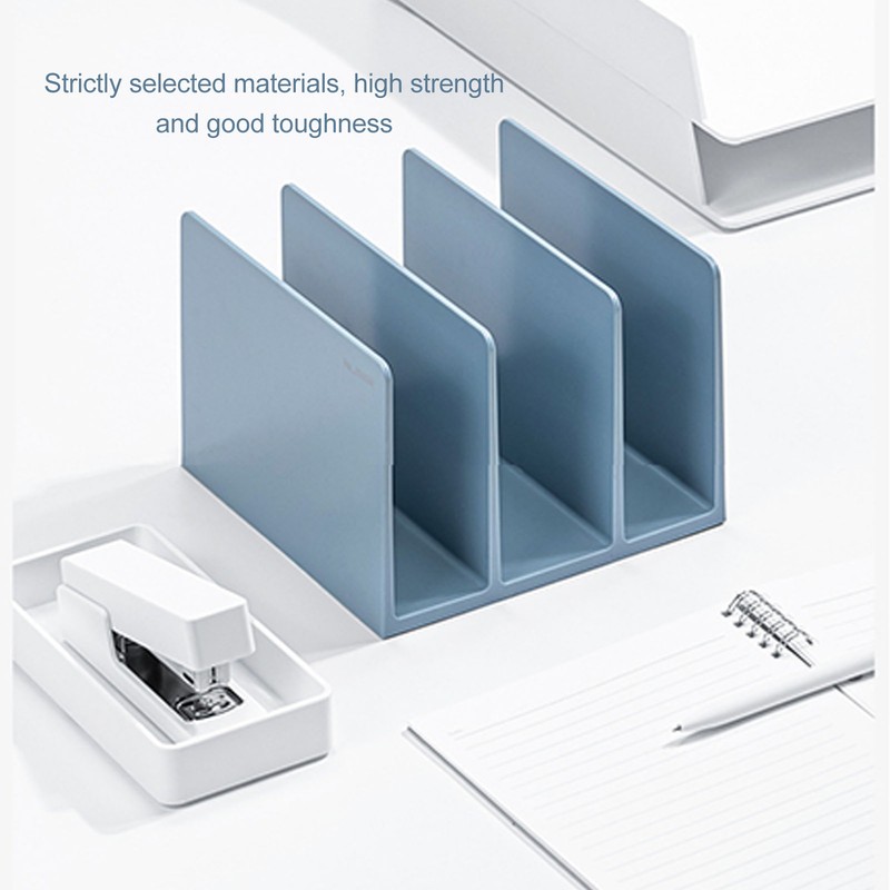 Bookends Simple Style Wide Mouth Design Blue Color Plastic Material