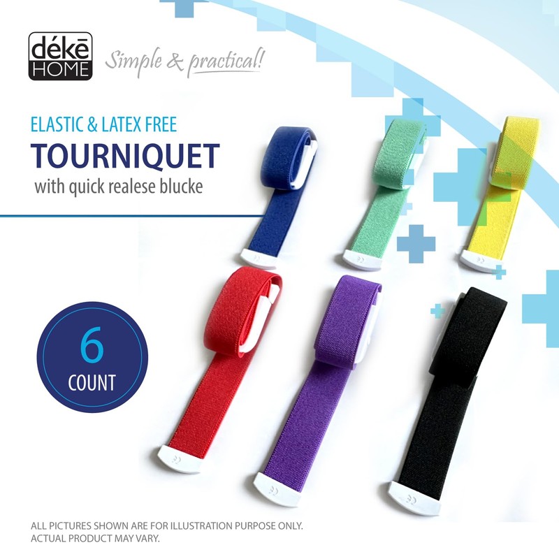 Deke Home - Elastic Tourniquet with Quick Release Buckle, Latex-Free