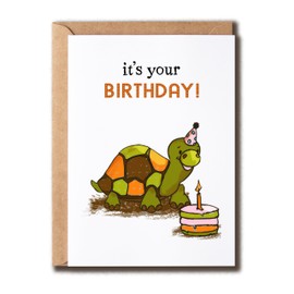 VKNDesigns It's Your Birthday Card - Cute Turtle Card - Pretty Birthday Cheers Card - Happy Birthday Turtle Card - Card For Kids, White