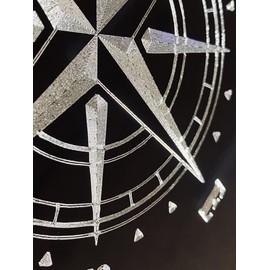 Brilliant Engraved Compass Car Tag Diamond Etched Vanity Front License Plate