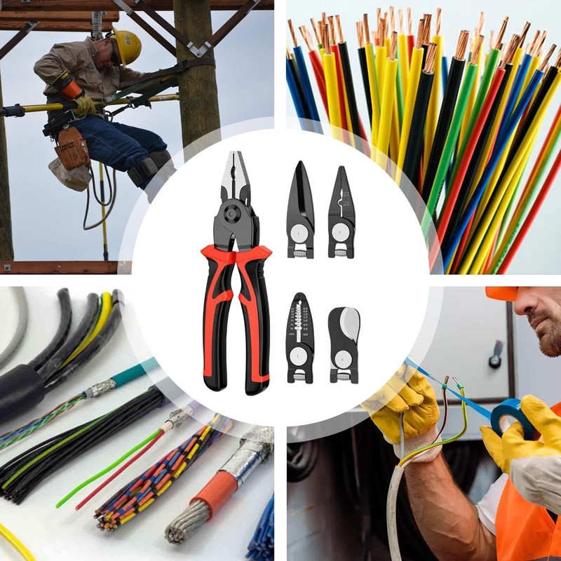 Multipurpose Pliers - Electrician Pliers,Heavy Duty Interchangeable Multifunctional Steel Hand